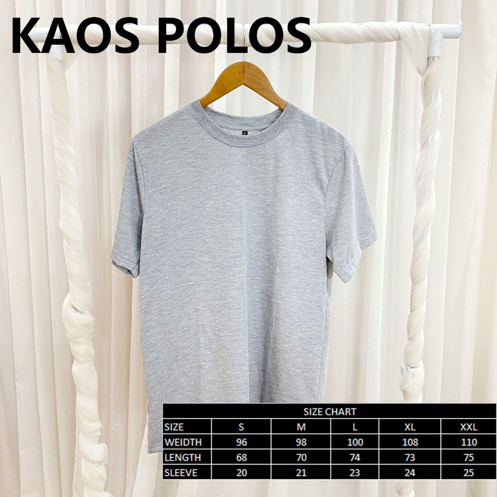 Kaos Polos PE UNISEX  S, M, L, XL, XXL / Kaos polos Pria Cowok / Kaos Polos Wanita Cewek / Kaos Oblong Pria Casual Neck O Premium PE 24s