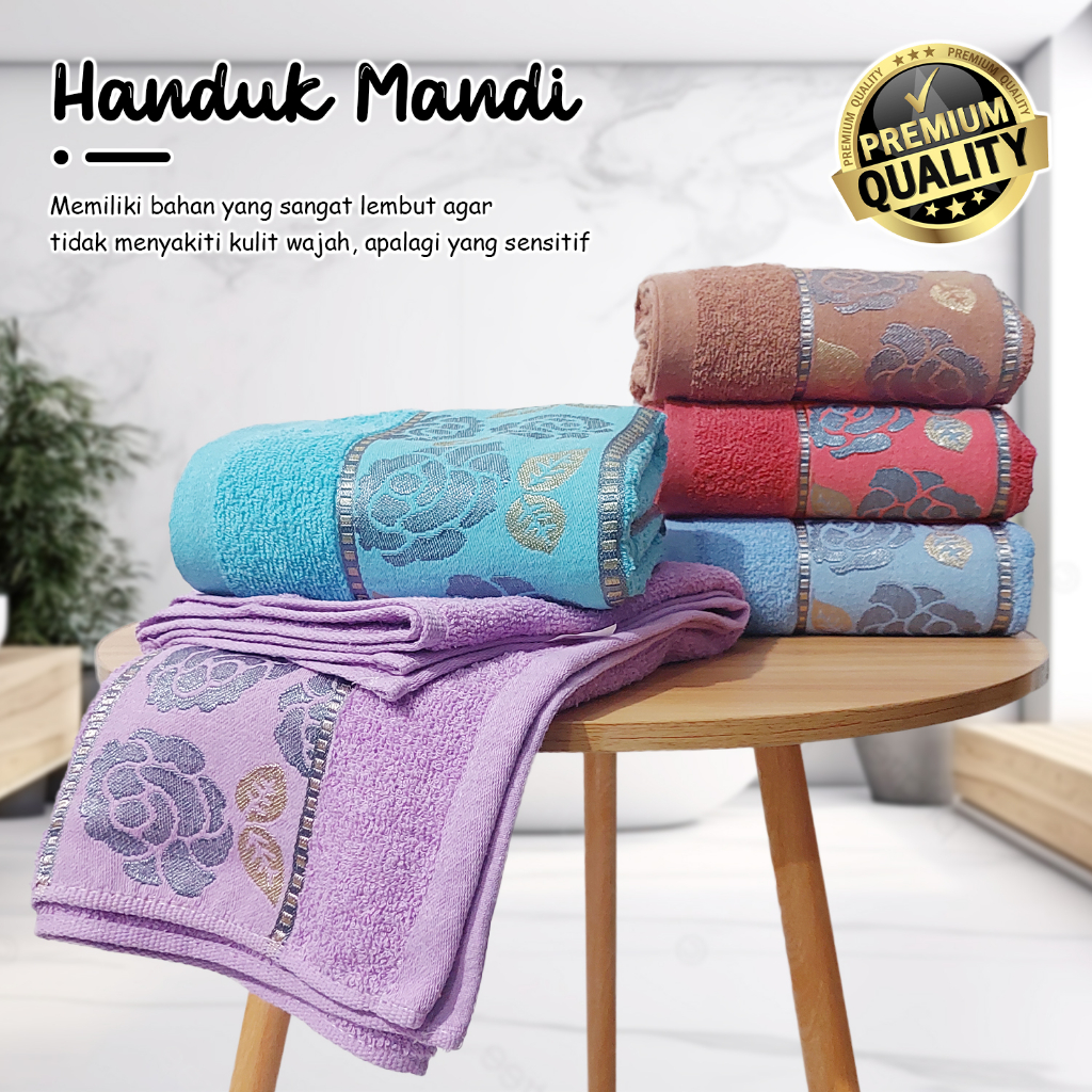 Handuk Mandi Katun Dewasa Ukuran 70cm x 140cm Bath Towel Halus &amp; Lembut Daya Serap Tinggi Kualitas Premium Termurah - J3A7