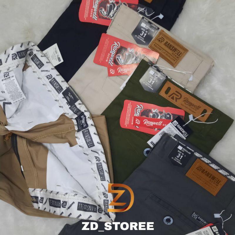 Celana Chino Chinos Pria Stretch Reguler Slimfit