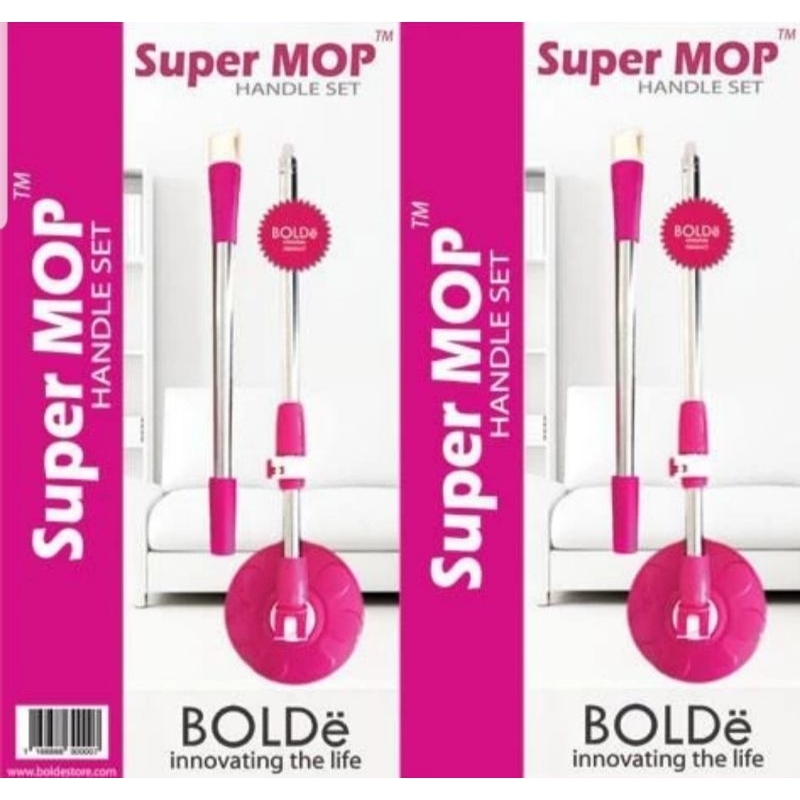 BOLDE : SUPER MOP HANDLE SET / GAGANG TONGKAT KEPALA PEL SPIN MOP