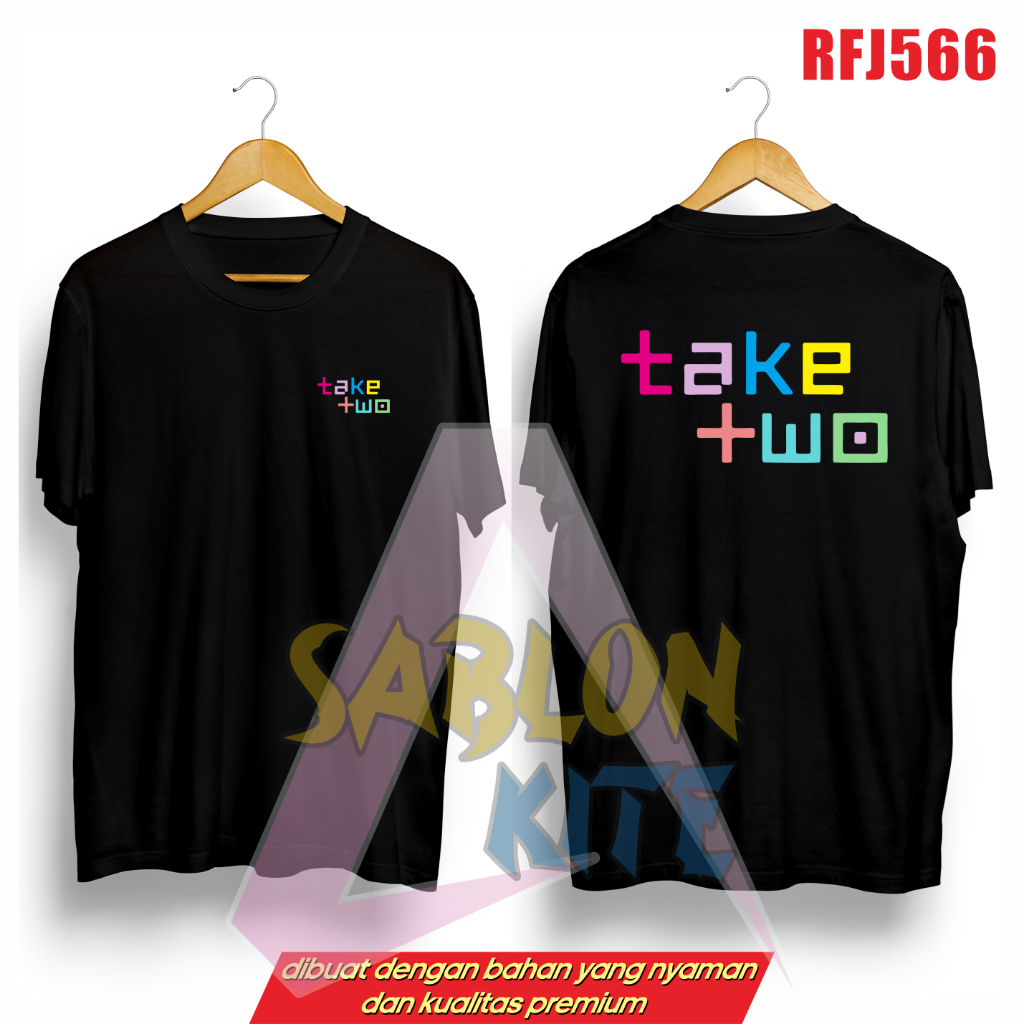 Gratis fotocard ! Kaos Take two sablon depan belakang RFJ566 jimin jungkook suga seokjin