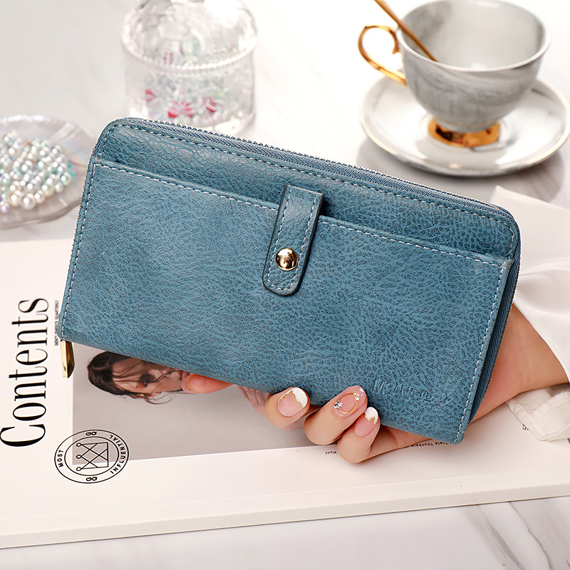 DOMPET PANJANG WANITA BRANDED KOREA RESLETING MUAT HP IMPORT KULIT JERUK FUJARA KEKINIAN SIMPLE BATAM MURAH KARTU UANG KOIN CEWEK REMAJA PREMIUM