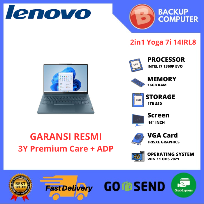 LAPTOP LENOVO 2in1 YOGA 7i 14IRL8 82YL001KID I7 1360P