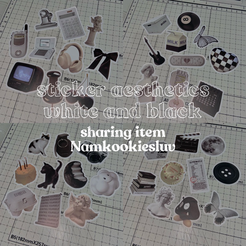 

STICKER AESTHETIC BLACK AND WHITE ⌗°. •♡