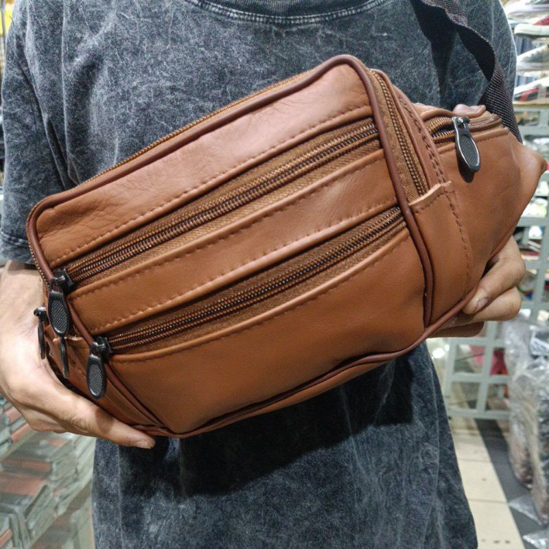 Waistbag Kulit TPG ASLI GARUT-130 Waistbag Kulit Tas Pinggang Kulit Grosir Murah Bandung