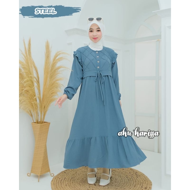 Gamis Muslimah//Afrina Meysa Midi Dress//Gamis BY AKU KARISSA