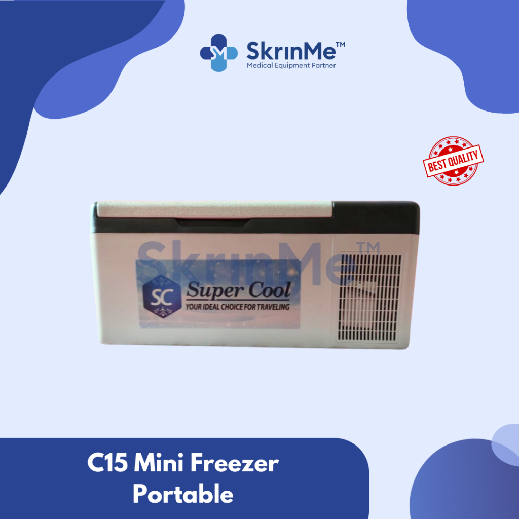 C15 Mini Freezer Portable Multifungsi Utk Vaksin Reagent plus BATERAI/FREEZER MINI
