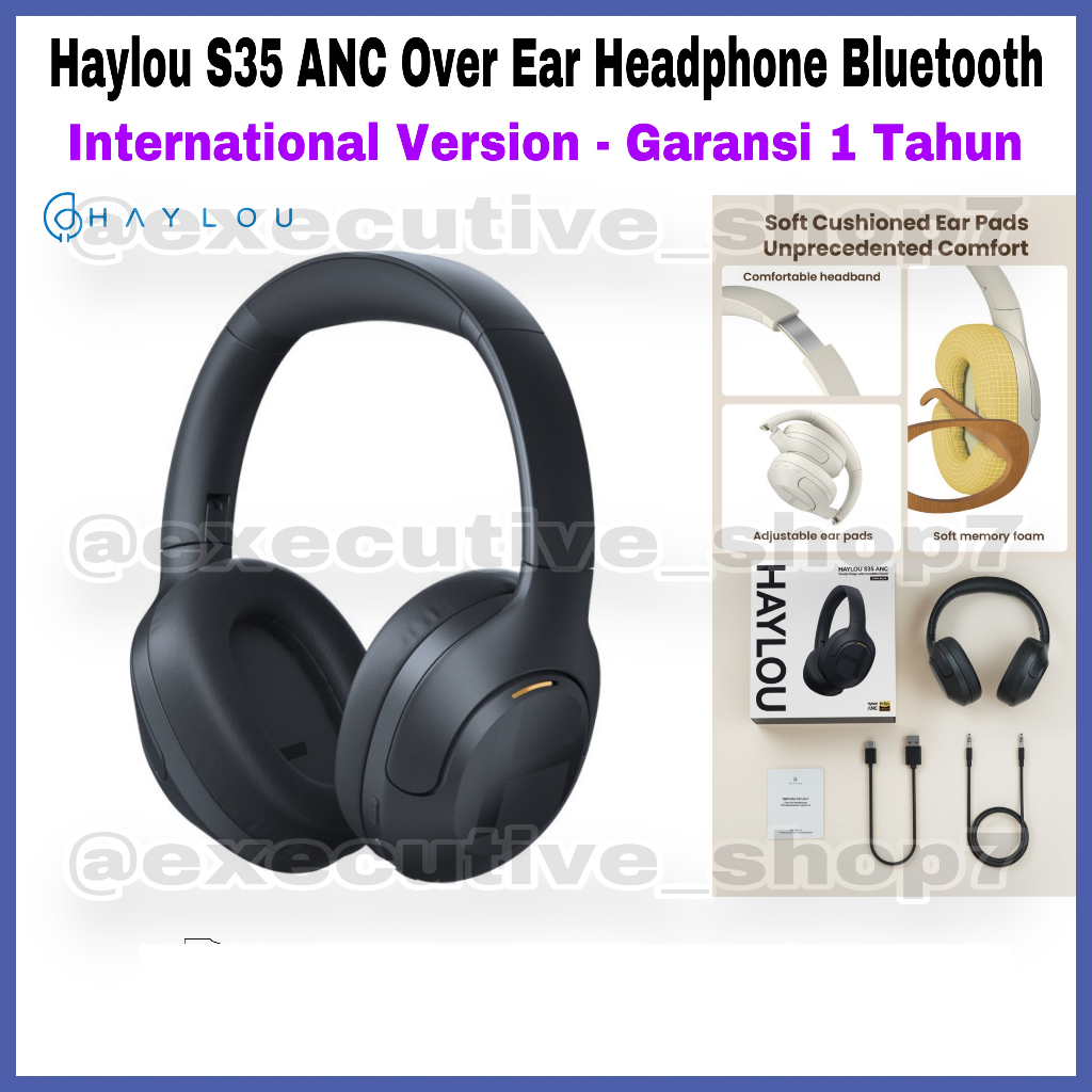 Haylou S35 ANC Over Ear Headphone Bluetooth International Version - Garansi 1 Tahun