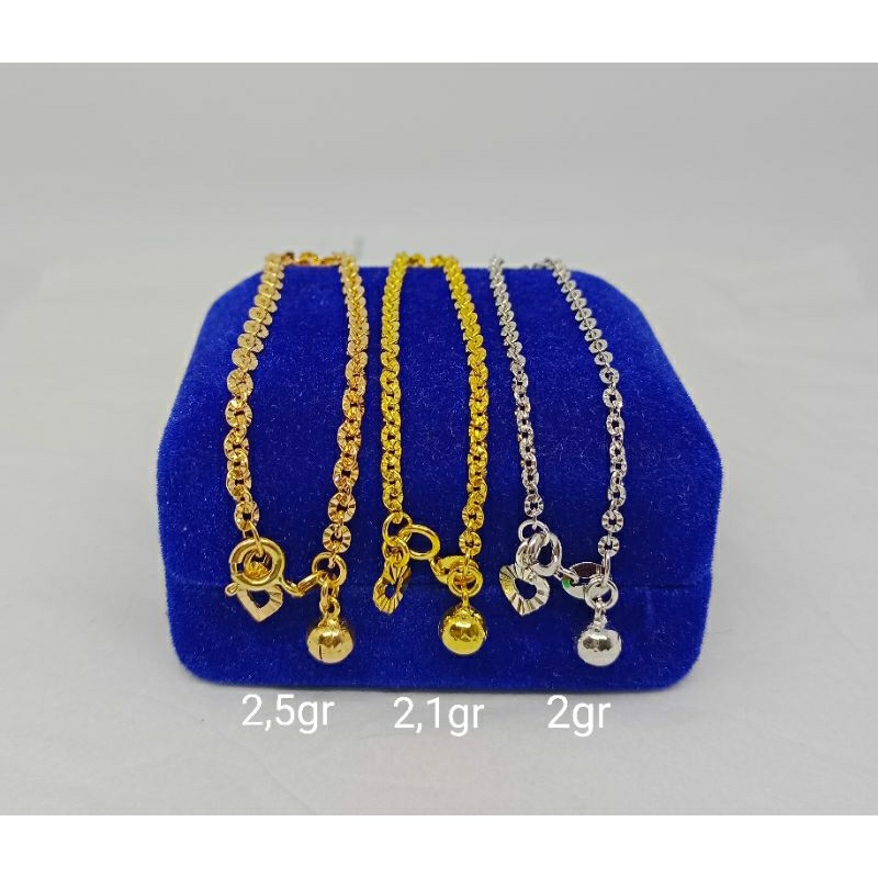 gelang tangan anak rantai nori ukir+1bel+1 love ukir/perak asli silver 925 lapis emas/perhiasan fashion terbaru