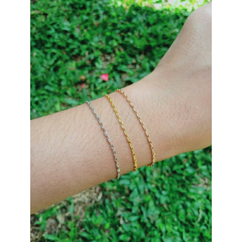 gelang tangan anak rantai carti*r+1bel+1love ukir/perak asli silver 925 lapis emas/perhiasan fashion terbaru