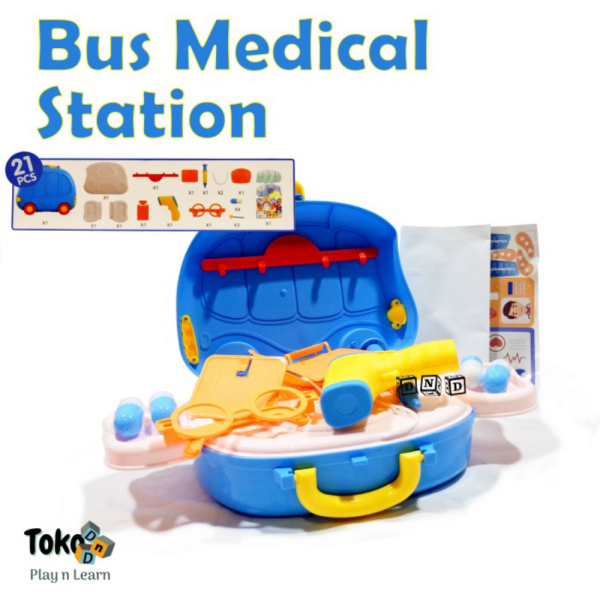 

Jual Mainan Anak Bus Medical Station Doctor Play Set Koper Alat Dokter Limited