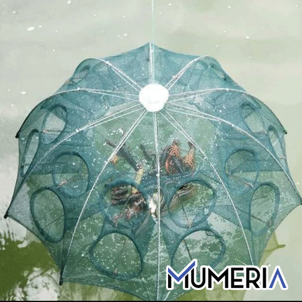 Perangkap Bubu Payung 20 Lubang Alat Jaring Pancing Jala Ikan Udang Kepiting Lele Lobster Sungai Laut Danau Fish Trap Net Multifungsi Murah Bagus