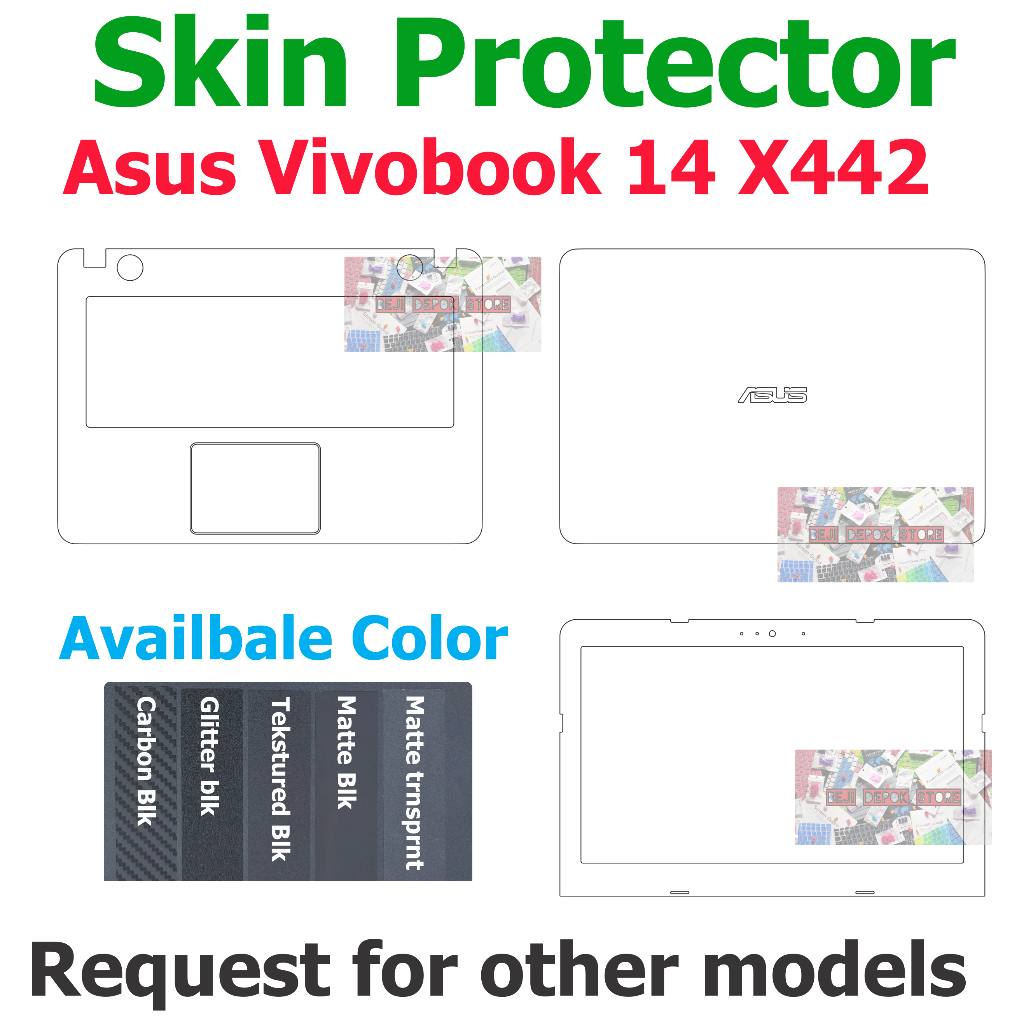 Asus Vivobook 14 X442 skin Guard Protector Palmrest Transparent Matte