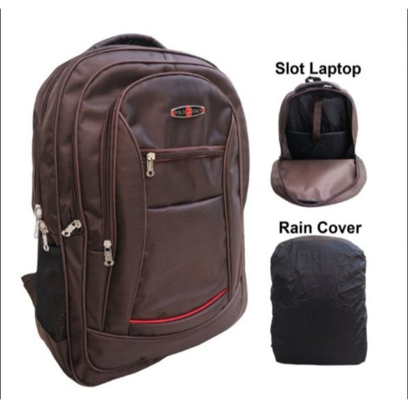 Tas sekolah pria/tas gendong pria merk polo terbaru motif polos resleting