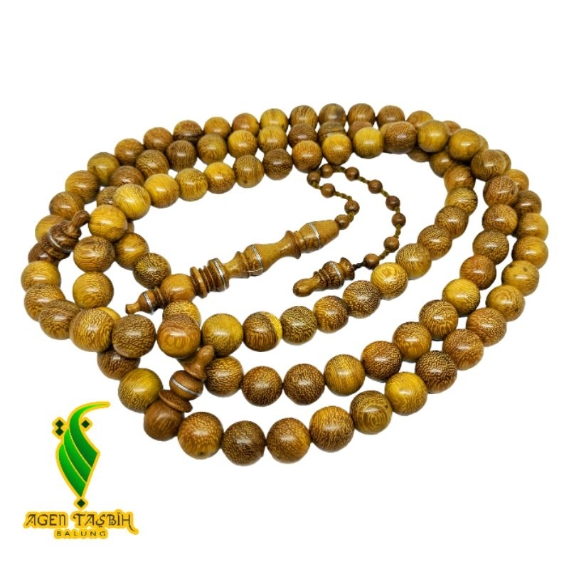 Tasbih Super Jumbo Kayu Kelor emas size 12mm