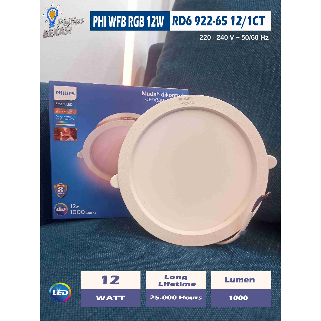 Lampu Philips Downlight Wifi RGB 12 Watt 6 inch