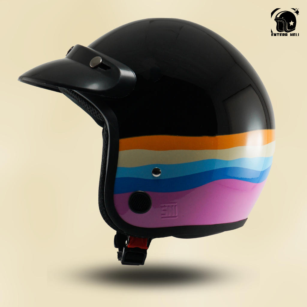 Helm Bogo Dewasa Helm Retro Motif Motor Sni