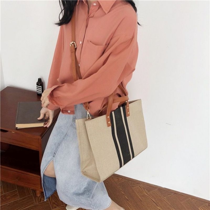 LuNa - Korean Bag Tas Kerja Briefcase / Tas Kanvas Korea