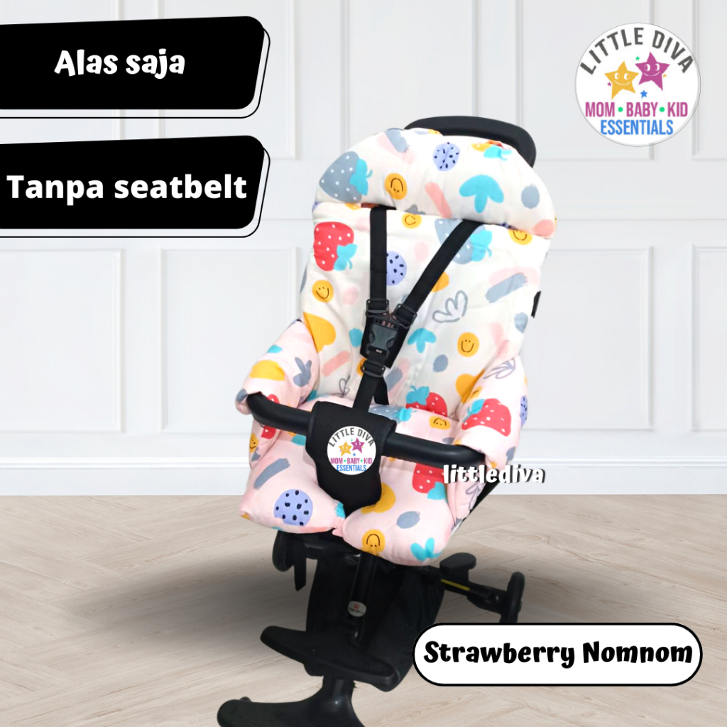 STRAWBERRY NOM NOM EGG 45  READY Alas Stroller TANPA TALI SEATBELT tinggi 45 cm Motif Dudukan Bantalan Stroler Kereta Dorong Exotic LW120 LW121 LW 120 121 Baobaohao V3 LW959 959 Pasific SP T006 T 006