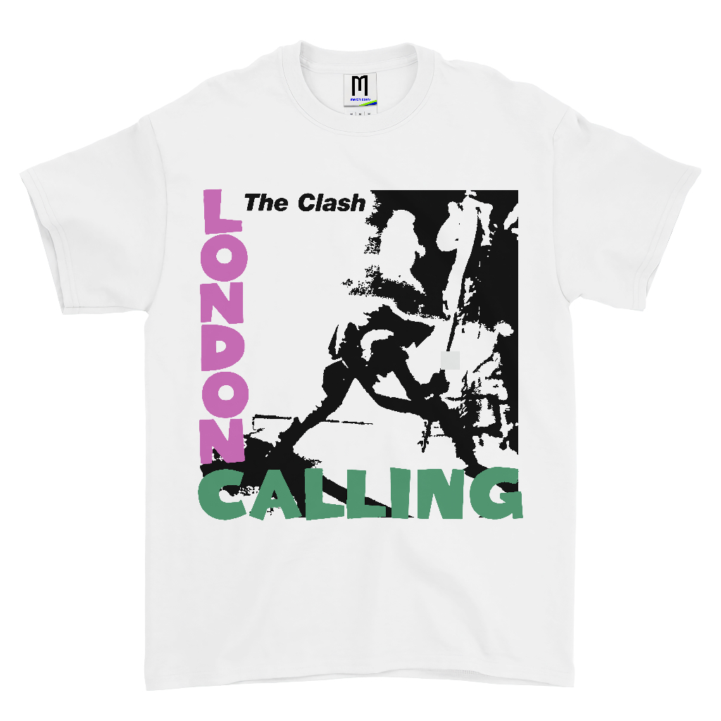 KAOS BAND THE CLASH LONDON CALLING VINTAGE | T-SHIRT BAND THE CLASH | THE CLASH PUTIH