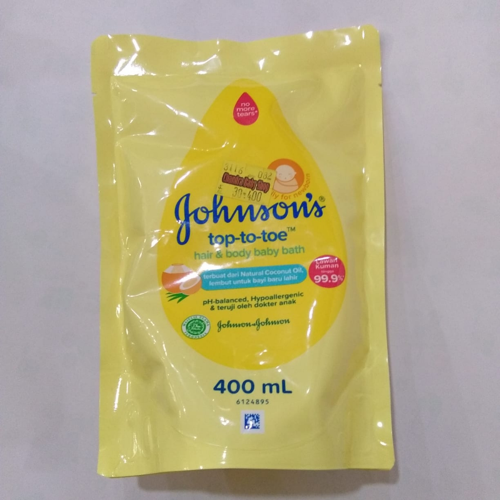 Johnson's Baby Top-to-toe Hair &amp; Body Sabun &amp; Shampo Bayi Kemasan Refill Isi Ulang 400ml