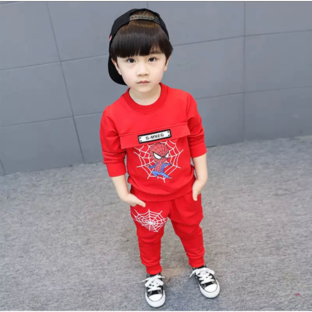 stelan switer spidermen usia 1-5 thn