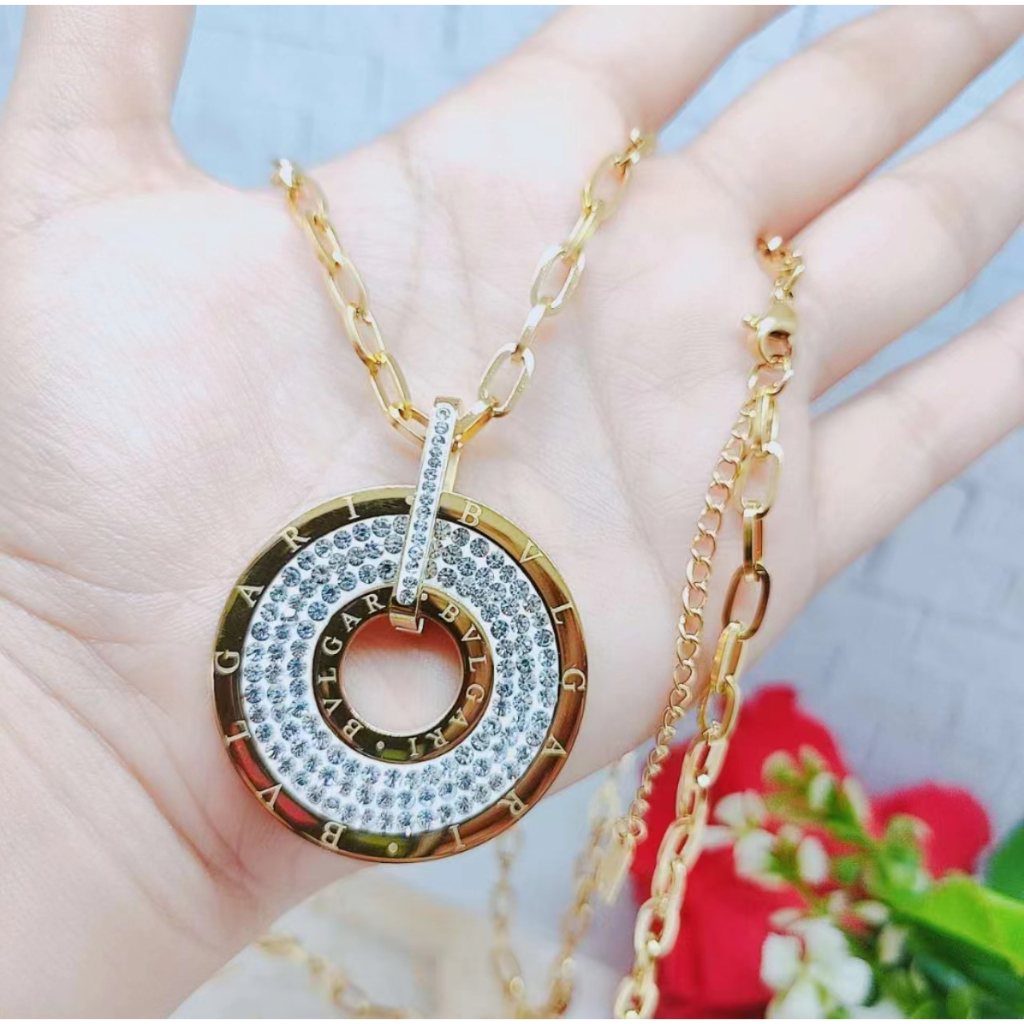 Kalung Titanium Anti Karat Perhiasan Wanita R640( Panjang 70-80cm)