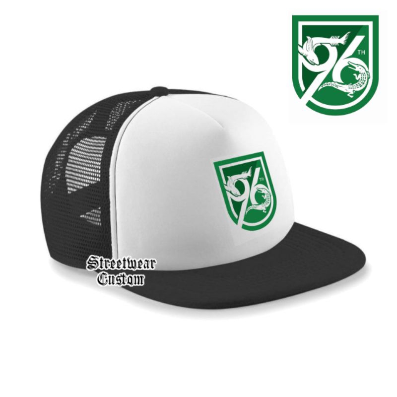 Topi Snapback Jaring Premium / Topi Trucker Snapback - Topi PERSEBAYA ANNIVERSARY 96 Logo