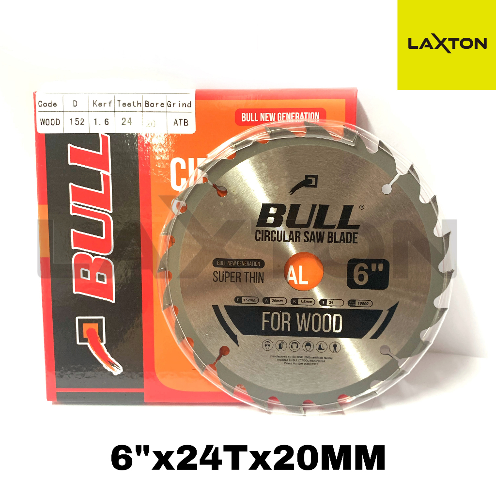 Bull Circular Saw Blade Mata Gergaji Kayu Super Thin 6&quot;