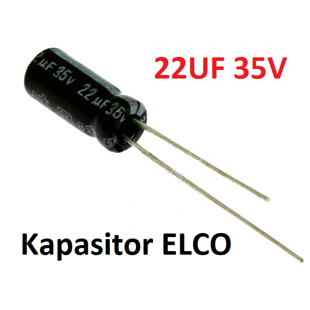 Kapasitor Capacitor ELCO Polar 22uf 35v 22 uf 35 V 22 mikro 35 volt