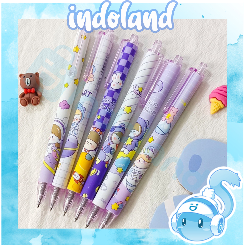 ☀ INDOLAND ☀ Pulpen Gel Motif Cartoon Pulpen Pelajar Dan Kantor Pena Lucu Purple Series Kawaii Gel Ink Pen S052