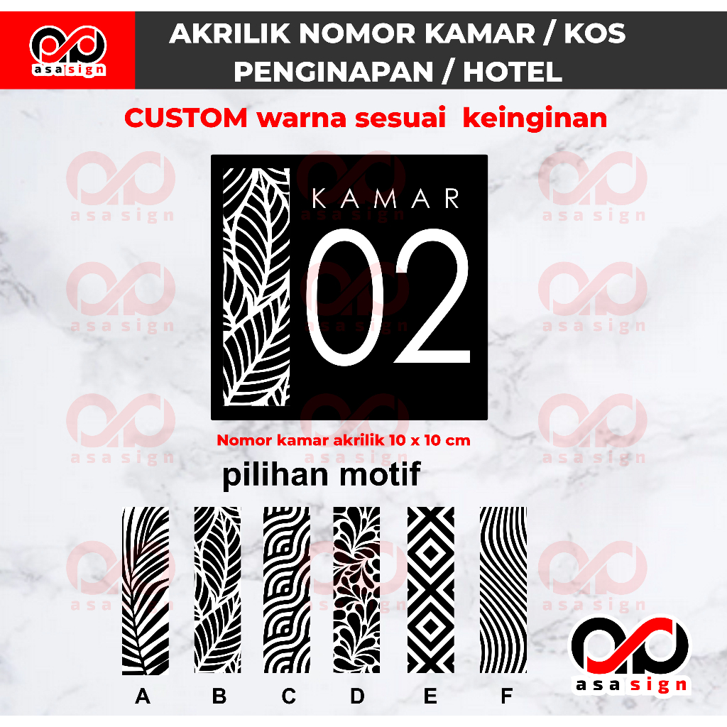

NOMOR KAMAR KOST/ HOTEL / PENGINAPAN BAHAN AKRILIK