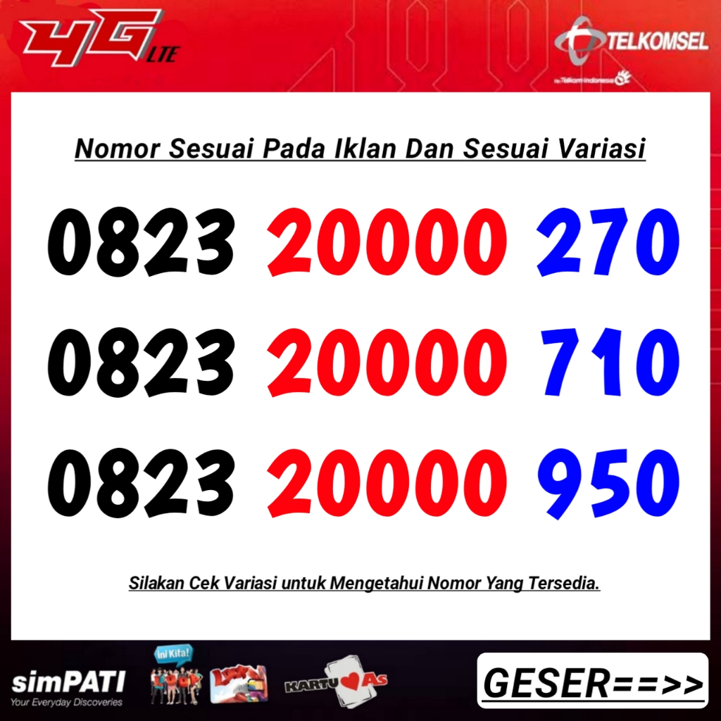 Kartu Perdana Nomor Cantik Telkomsel Simpati Triple ABABAB Ekor Ratusan - 38 38 38 700 -  - 38 38 38 900