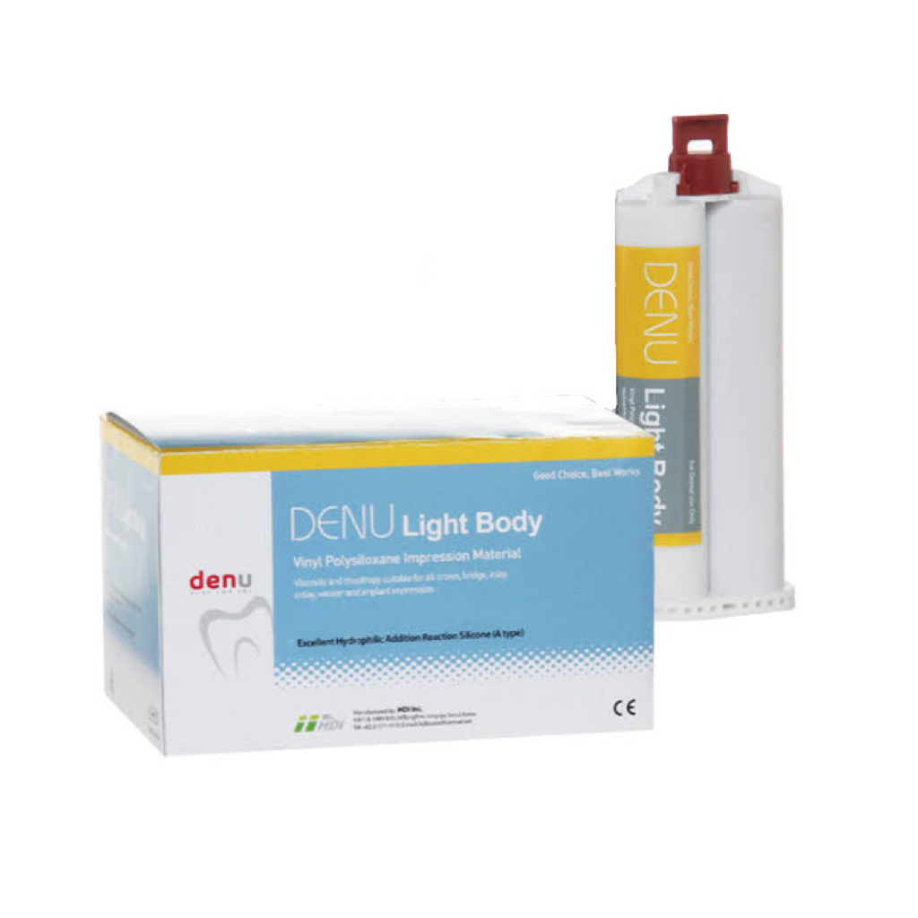 Light body DENU dental lightbody HDI korea double impression rubber base dental bahan cetak gigi cartridge tube 1:1