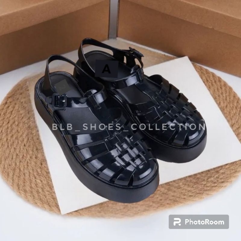 Sandal Viral Sandal Jelly Wanita Terbaru Sandal Tali Wanita Import Sandal Wedges 7 cm Nyaman Kekinian Sepatu Sandal Wanita Tali Belakang