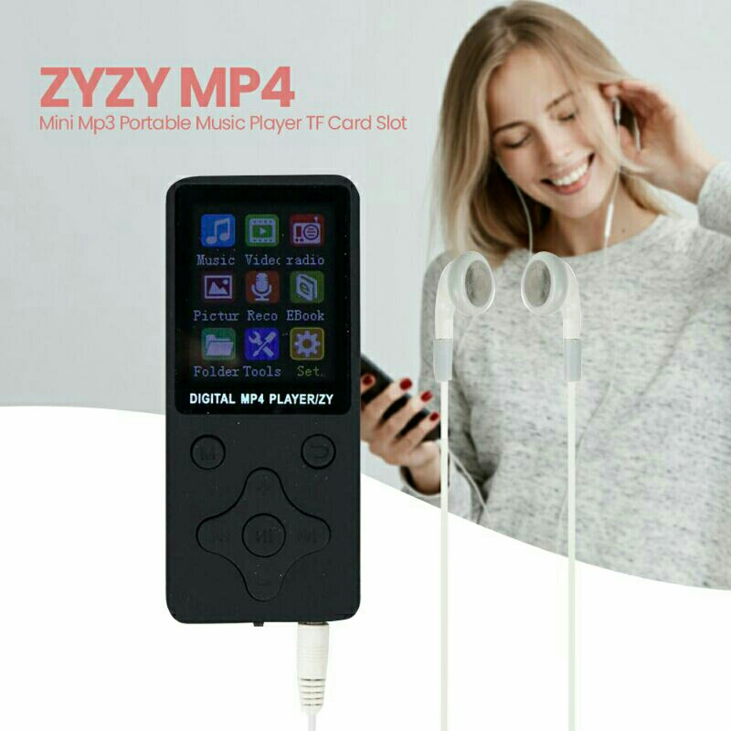 ZYZY MP4 Player Mini Mp3 Portable Music Player TF Card Slot t1 Black