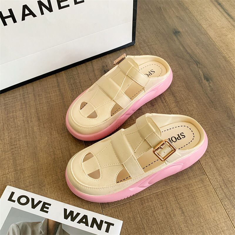 GROSIRTAS TG1743 Sandal Slop Tulang Wanita Import Mixed Warna Pengikat Samping Korean Style