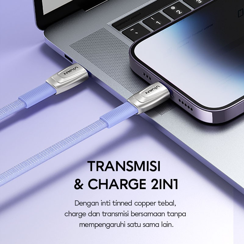Vivan BTK-CL USB-C to Lightning Kabel Data Cable iPhone Braided