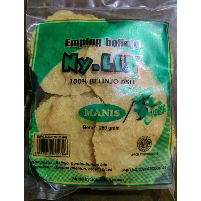 

Emping udang manis Ny liz 250 gram