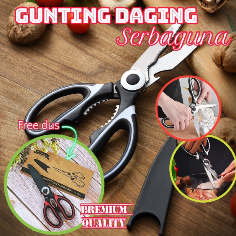 [DEASTORE] GUNTING DAPUR SERBAGUNA I GUNTING AYAM DAGING IKAN STAINLESS STEEL MURAH | GUNTING BESAR DAPUR I KITCHEN MEAT SCISSORS STAINLESS