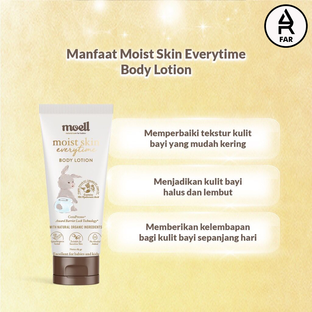 Moell Moist Skin Everytime 185gr / body lotion bayi / natural organic / lotion pelembab kulit baby / aman utk kulit sensitif