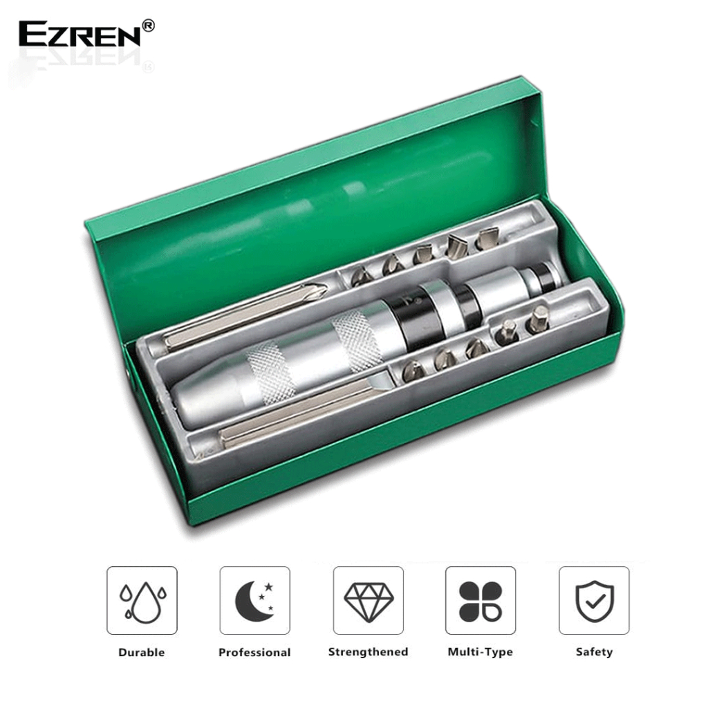 Ezren EZ-1068 Obeng Getok Putar Set Impact Driver S2 Drill Bit 13pcs