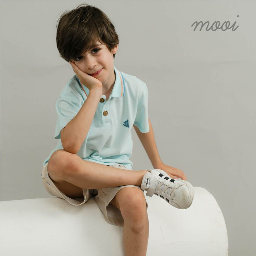 Mooi Polo Tshirt 1-8 Tahun Atasan Anak Polo Unisex Adem CBKS