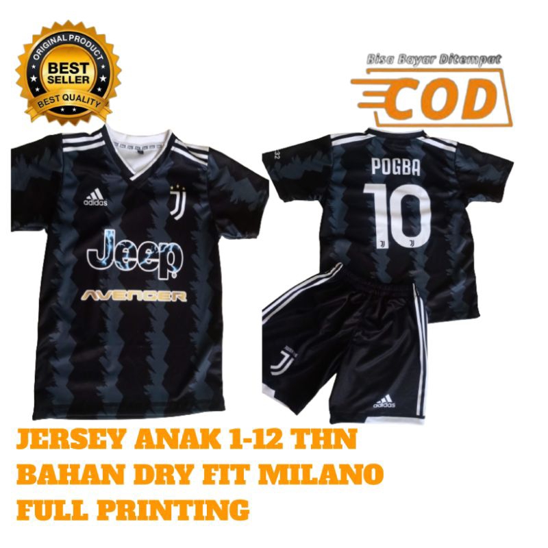 Jersey Kaos Bola Anak Paul Pogba Juventus Away Terbaru 2023