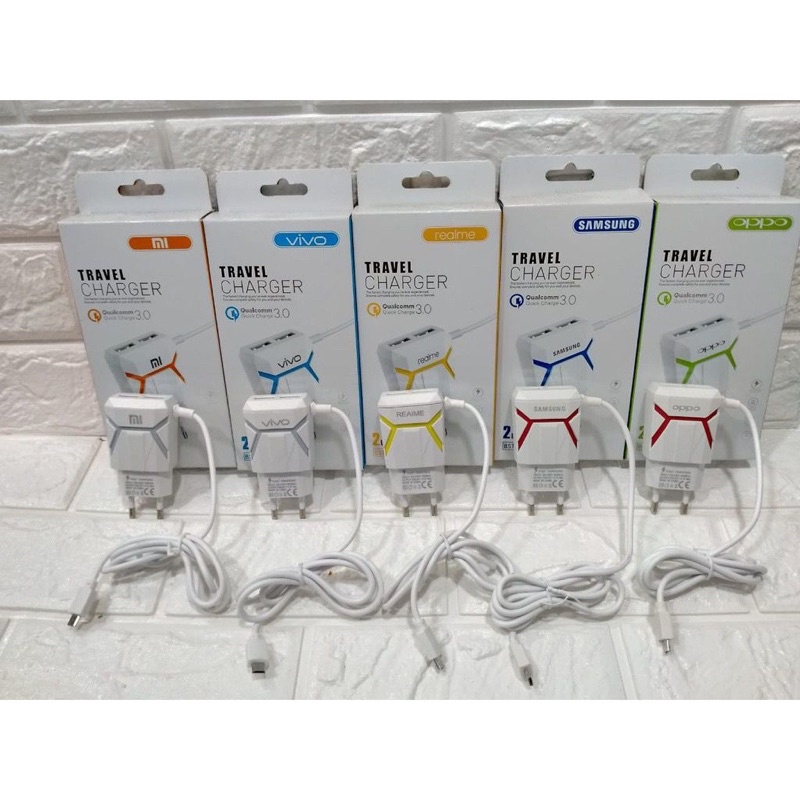 PROMO Charger Brand LED 2usb BST-C09 best quality terbaik Plus kabel micro. by sultan