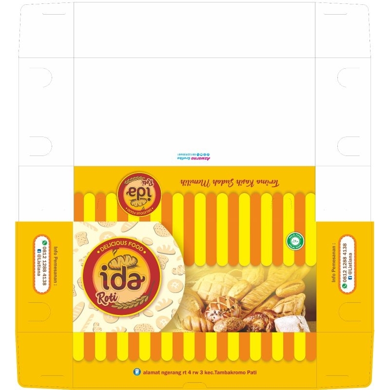 

dus custom ida roti laminasi