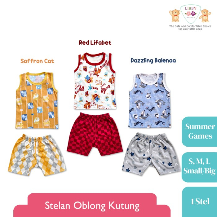 LIBBY SETELAN OBLONG KUTUNG MOTIF SUMMER GAMES