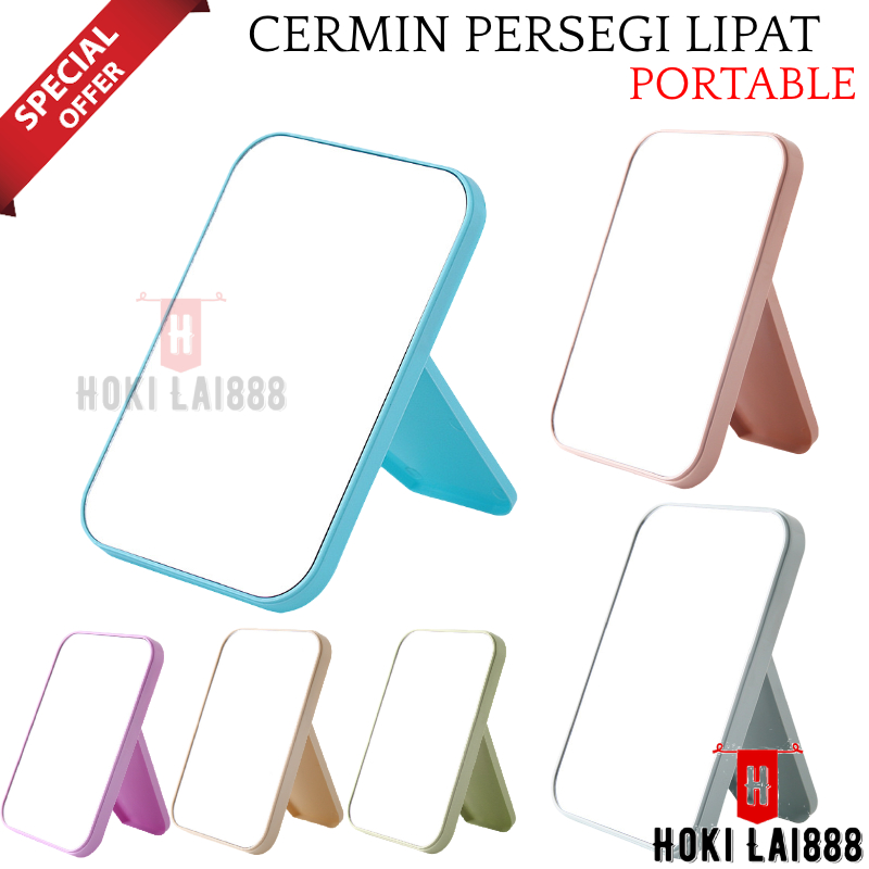 [HKL] CERMIN RIAS WAJAH MODEL DUDUK PORTABLE LIPAT / CERMIN LIPAT SEGI EMPAT / CERMIN PERSEGI PORTABLE / CERMIN MIRROR BEAUTY