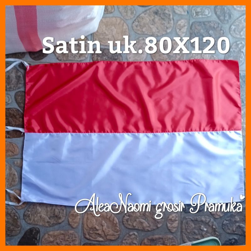 Bendera merah putih 80x120 Satin peles bendera merah putih kain satin peles 80 x 120 mengkilap