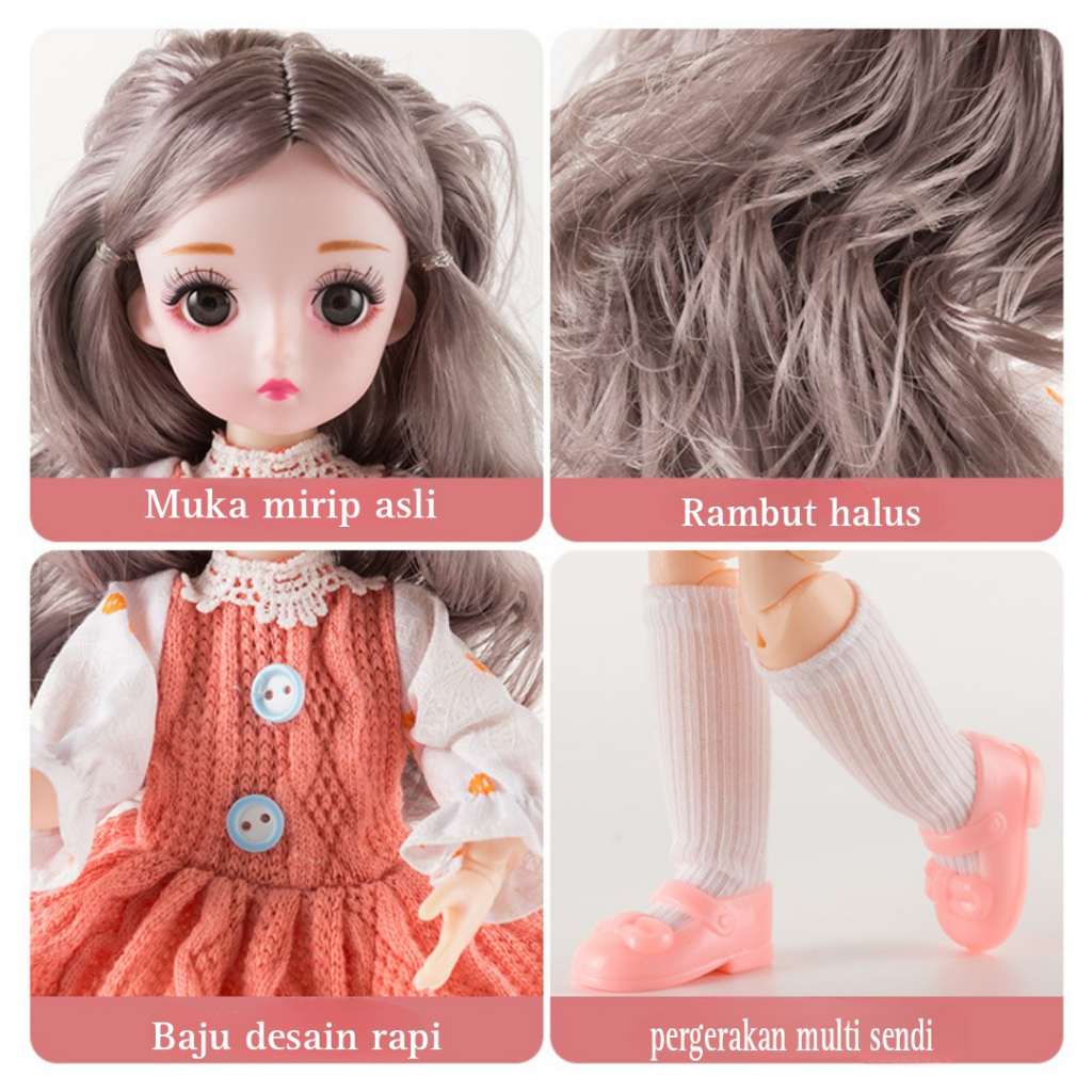 (Hello Girl) D12 Boneka Anak Lengkap dengan Musik Dan Sepatu Boneka/Doll musik Lucu Import